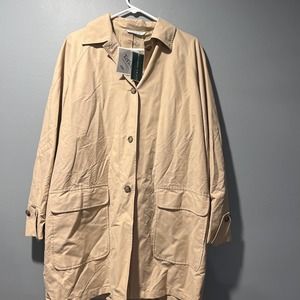 * Women's Laura Ashley Beige Collared Lightweight Trench Coat